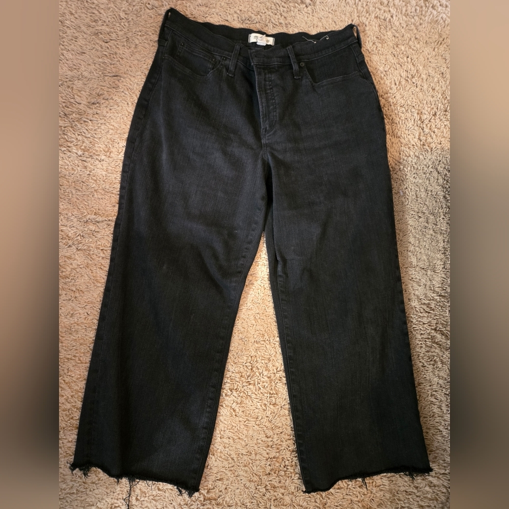 Madewell Perfect Vintage Wide Leg Jean In Black 33 Petite